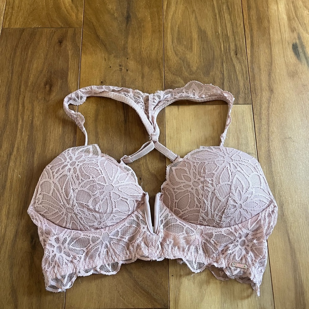 PINK Victoria's Secret Lace Push Up Bralette in Soft Pink